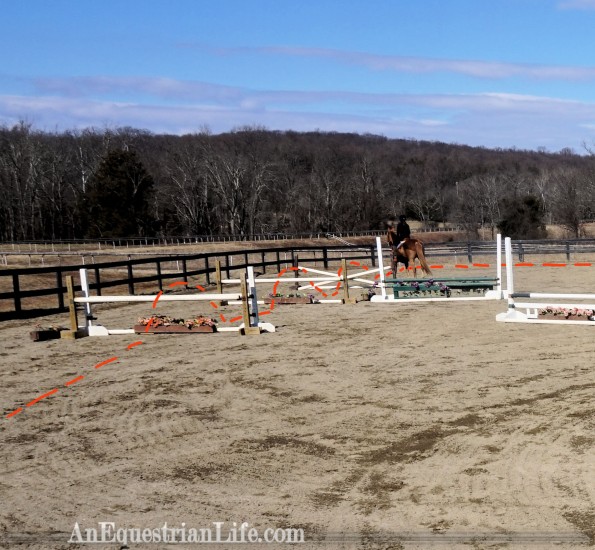 horse jumping grid single oxer