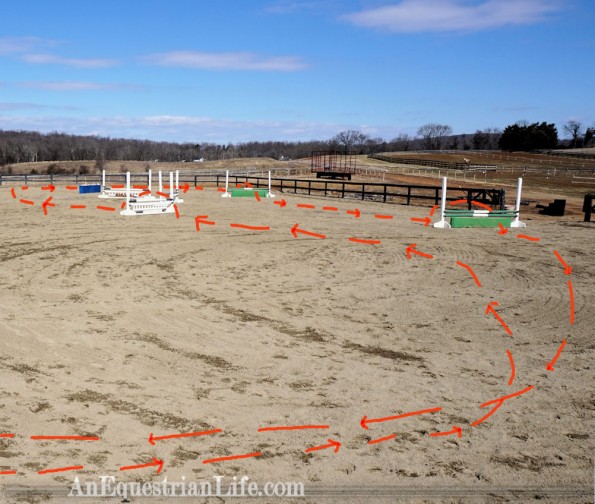 horse jumping course single diagonal