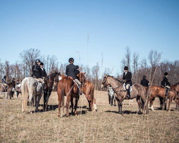 riders gathered for a foxhunt
