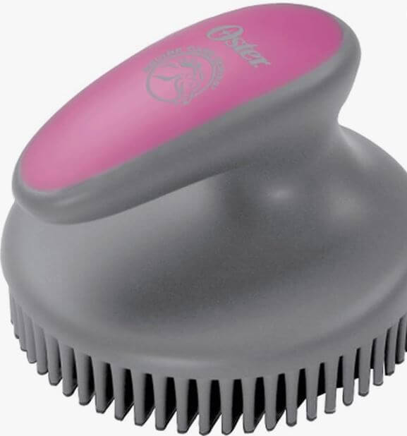 pink rubber curry comb