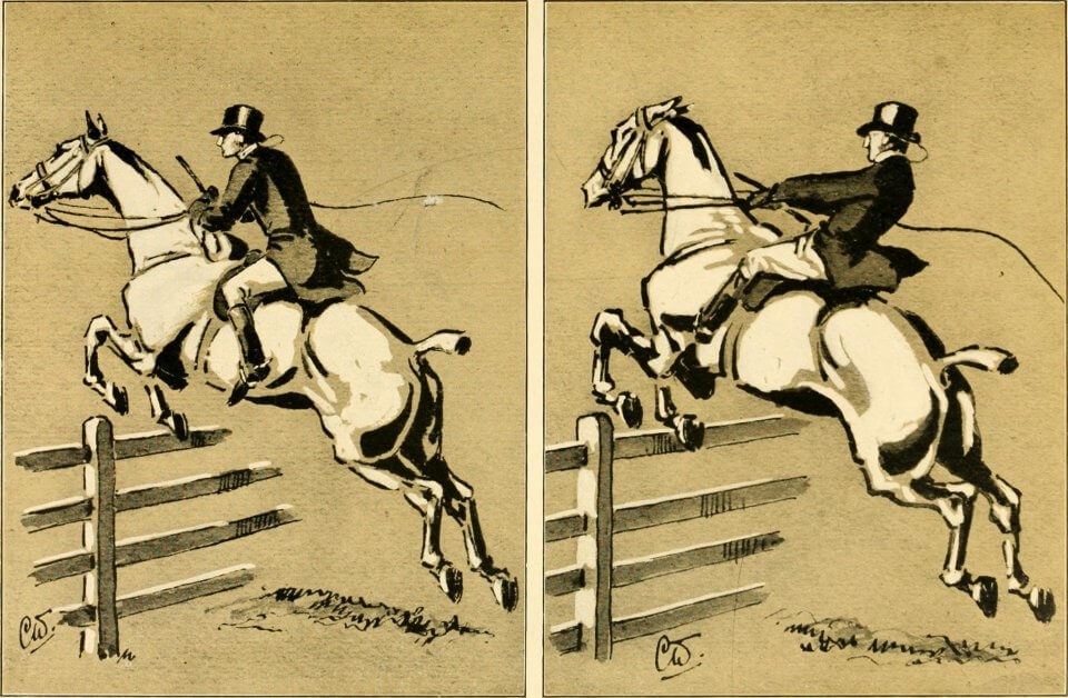 comparison between the old style of jumping and the newer style of jumping in the early 1900