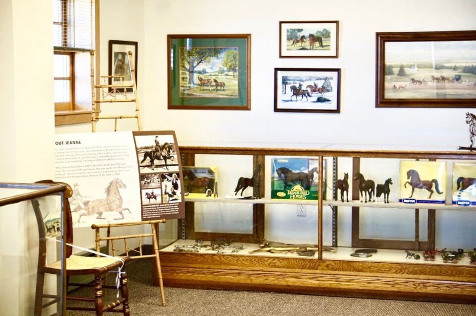 interior of the National Museum of the Morgan Horse with art and displays