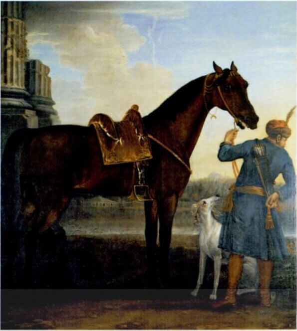 painting of the Byerley Turk, foundation of the thoroughbred horse breed