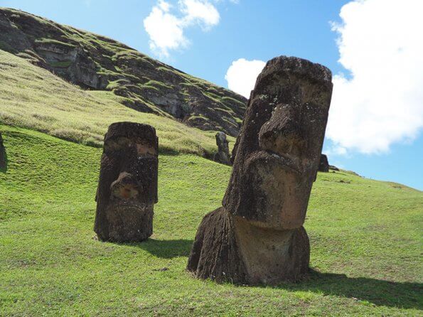 Easter Island statues partially covered
