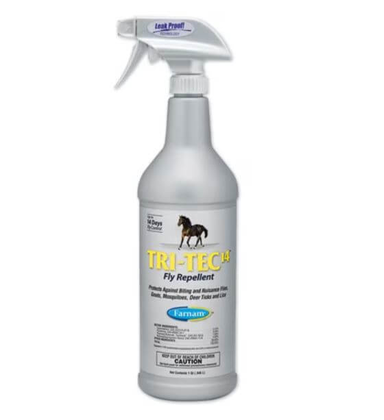 bottle of fly spray for horses