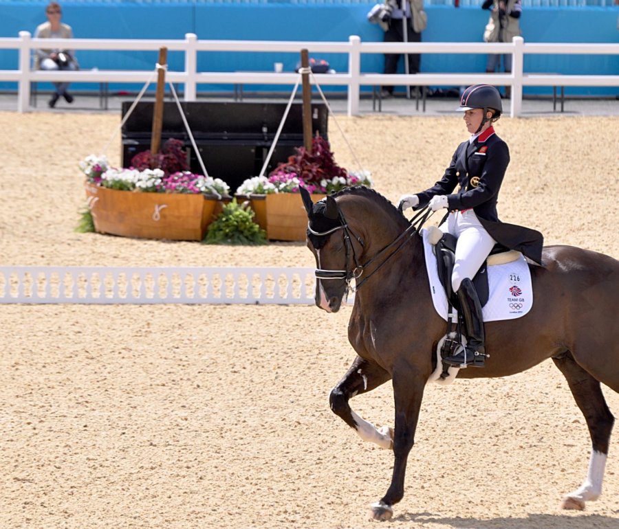 Charlotte Dujardin riding at the Olympics