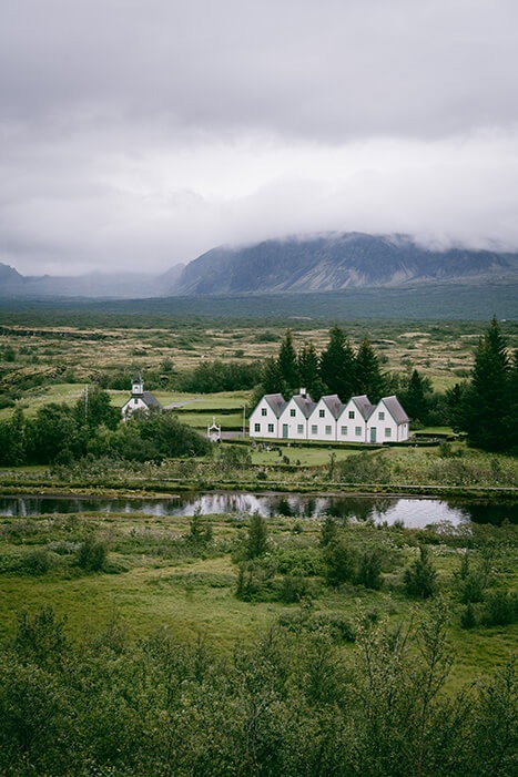 Þingvellir national park Thingvellir church view